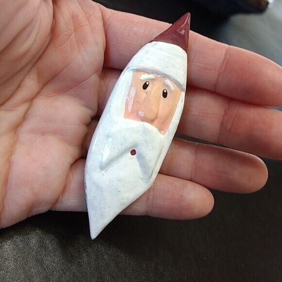 Unbranded Jewelry - Vintage painted Santa Claus head brooch